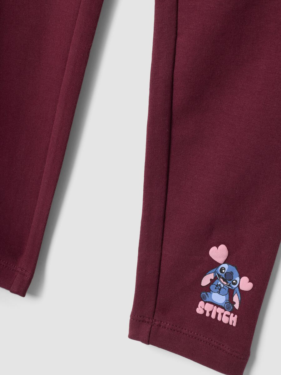 Completo rosa in misto cotone con cappuccio e stampa Stitch_2