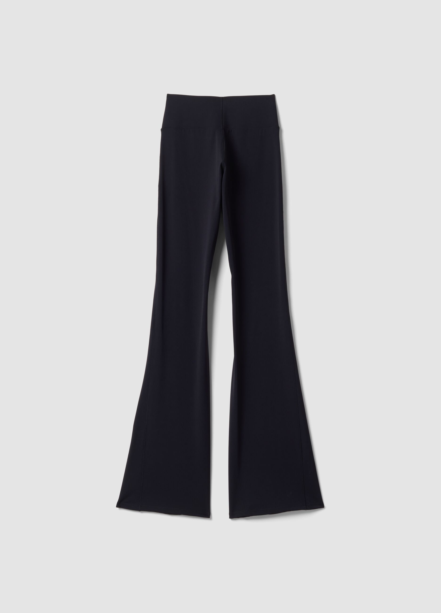 Schwarze Flared-Leggings aus Stretchmaterial &ndash; ALTAVIA STUDIO