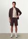 Braune Shorts aus Baumwollmix mit elastischem Bund, Regular Fit_0