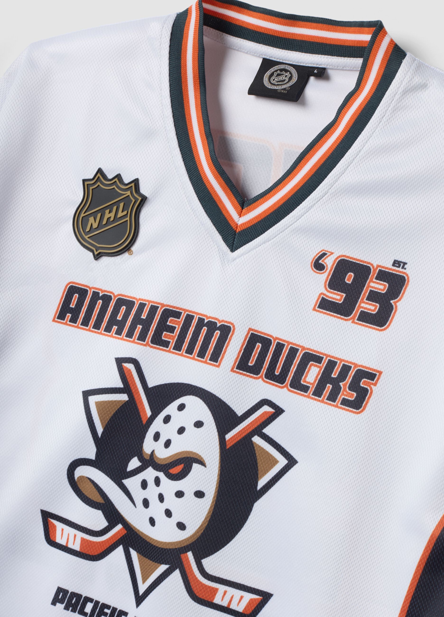Wei&szlig;es Sport-T-Shirt mit Anaheim Ducks Print