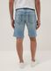 Schmal geschnittene hellblaue Stretch-Denim Baumwollmischung Shorts_2