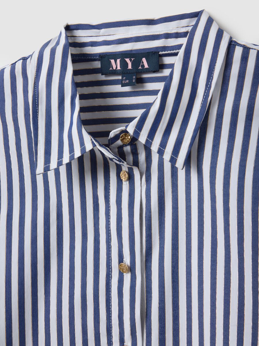 Multicoloured stripe cotton blend shirt regular fit with buttons_5