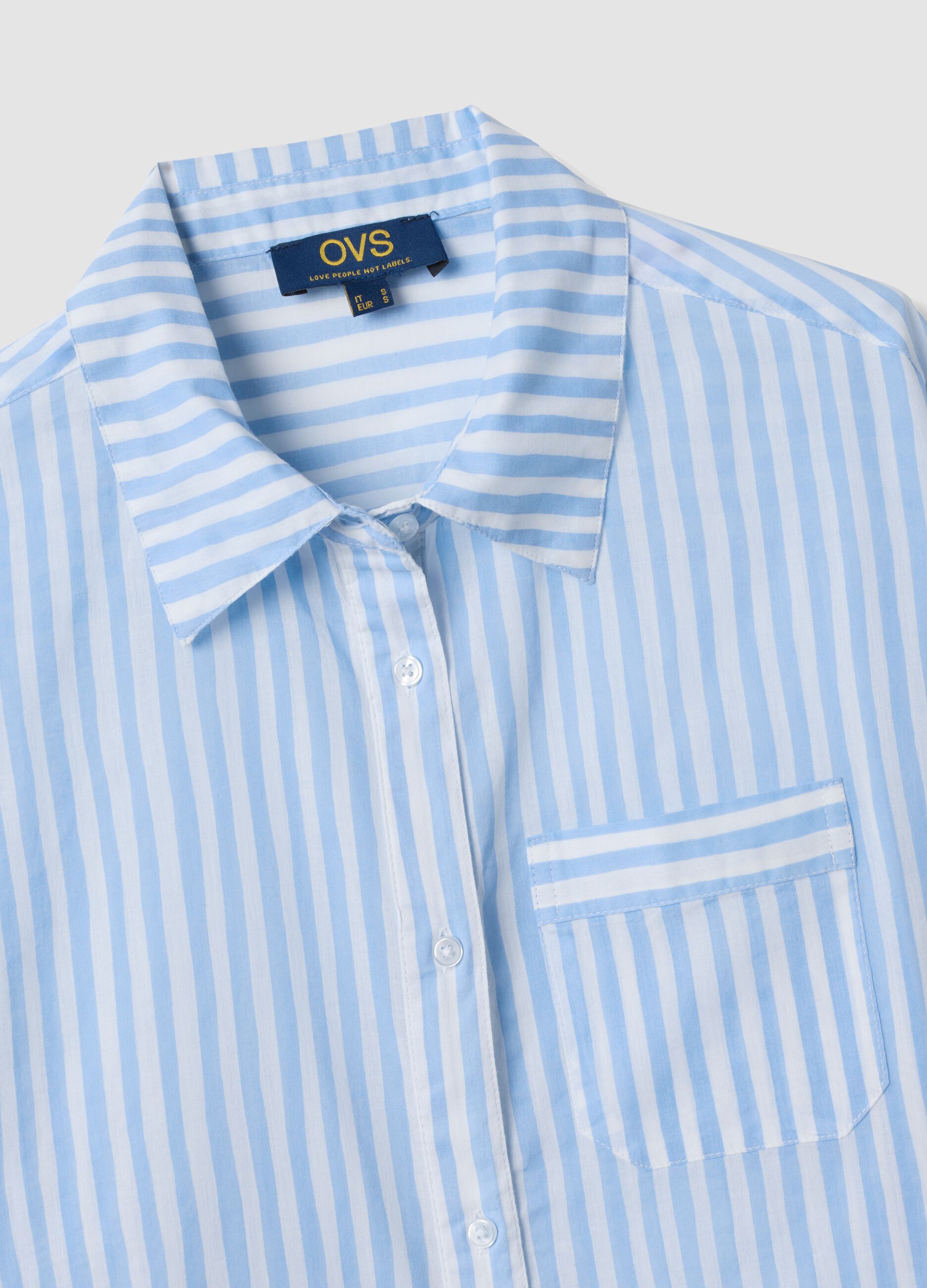 Blue striped pure cotton kaftan