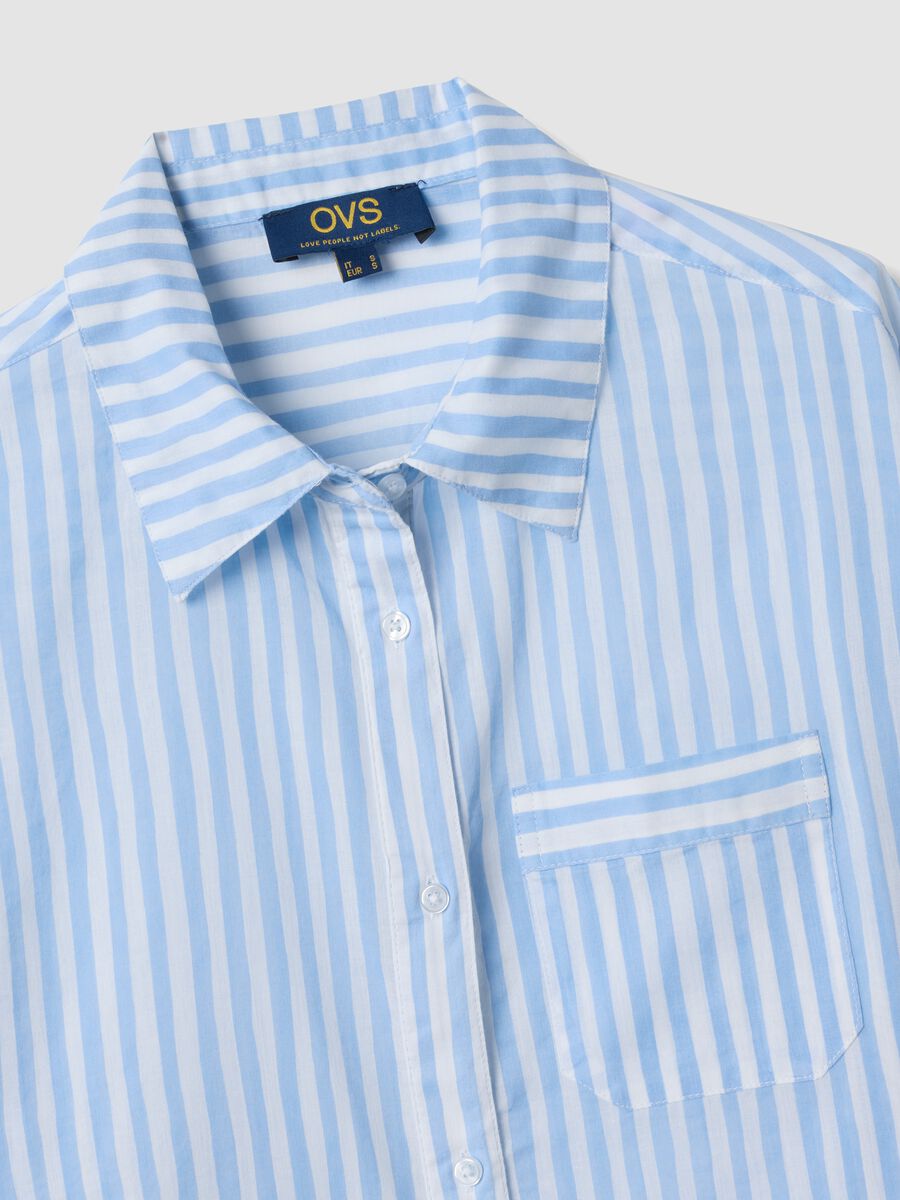 Caft&aacute;n azul de rayas en algod&oacute;n puro_1