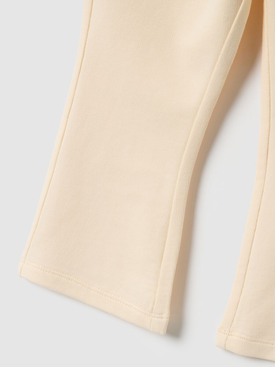 Beige pure cotton regular fit jogging set for girls_3