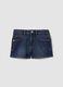 Blue stretch cotton-blend denim shorts for girls, slim fit_0