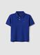 Boys' Regular Fit Blue Stretch Cotton Polo_3