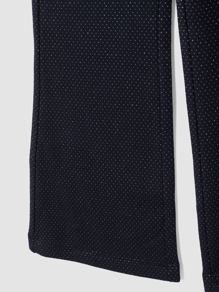 Blue flared stretch cotton leggings_3