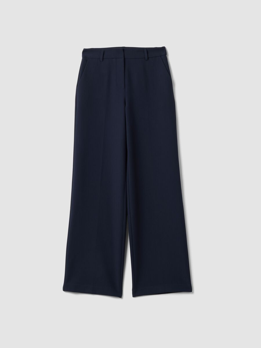 Straight-leg blue stretch viscose trousers_4