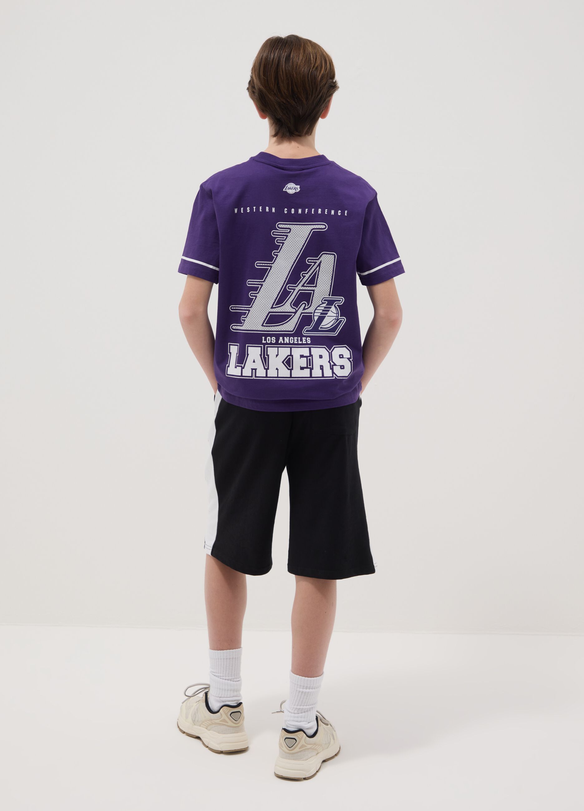 Jungen-Multicolor-Set aus reiner Baumwolle mit Lakers-Drucken, normale Passform