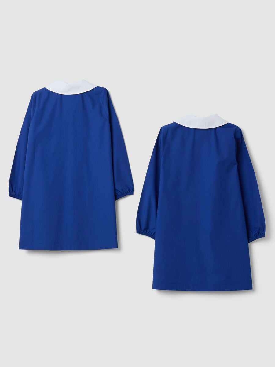 2-pack of blue school aprons with white collar_1