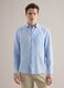 Light blue regular fit long-sleeve pure linen shirt_0