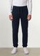 Navy organic cotton joggers with drawstring for boys_1