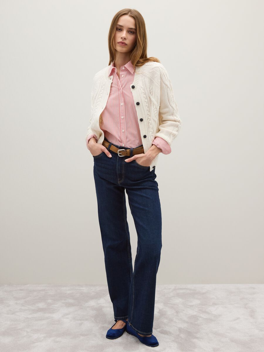 Beige regular fit cardigan with buttons_2