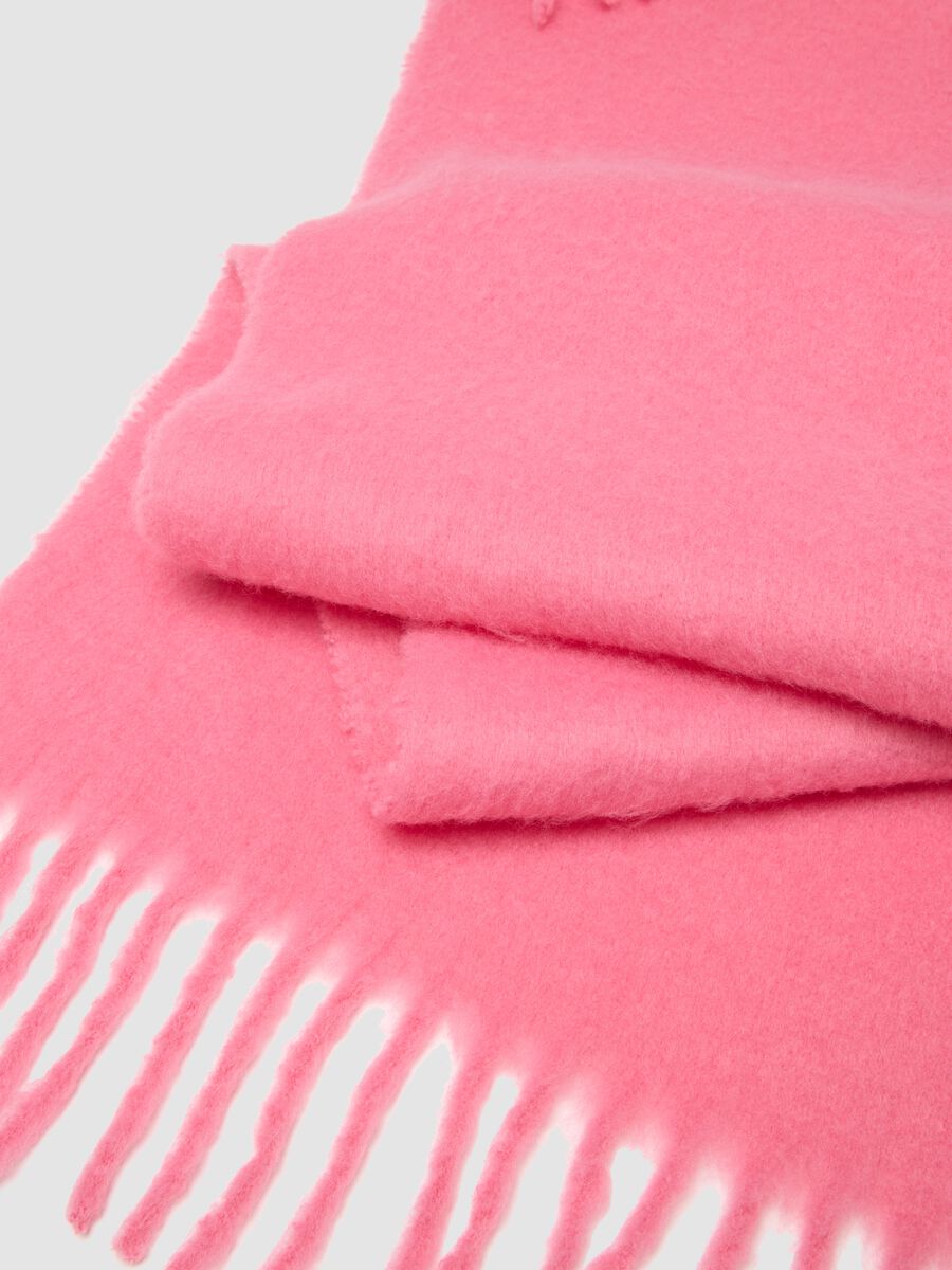 Sciarpa rosa con frange_2