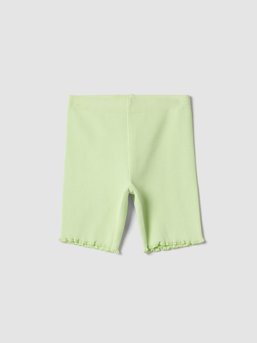 Gr&uuml;ne gerippte Shorts aus Stretch-Baumwolle f&uuml;r Baby-M&auml;dchen, Regular Fit_0