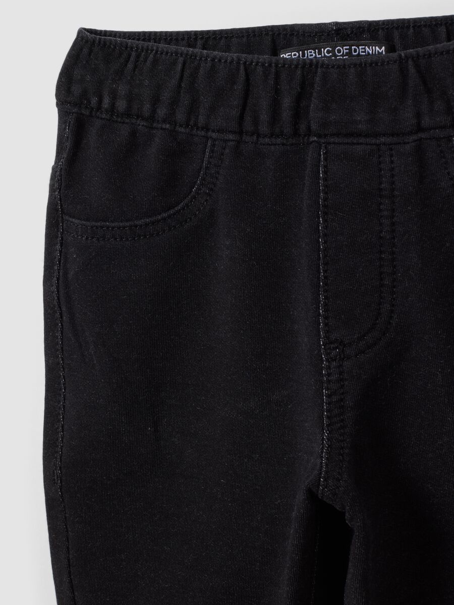 Jegging noir flare en coton stretch pour fille_2