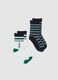 Boy's twin pack socks in multicolour stretchy cotton blend_0
