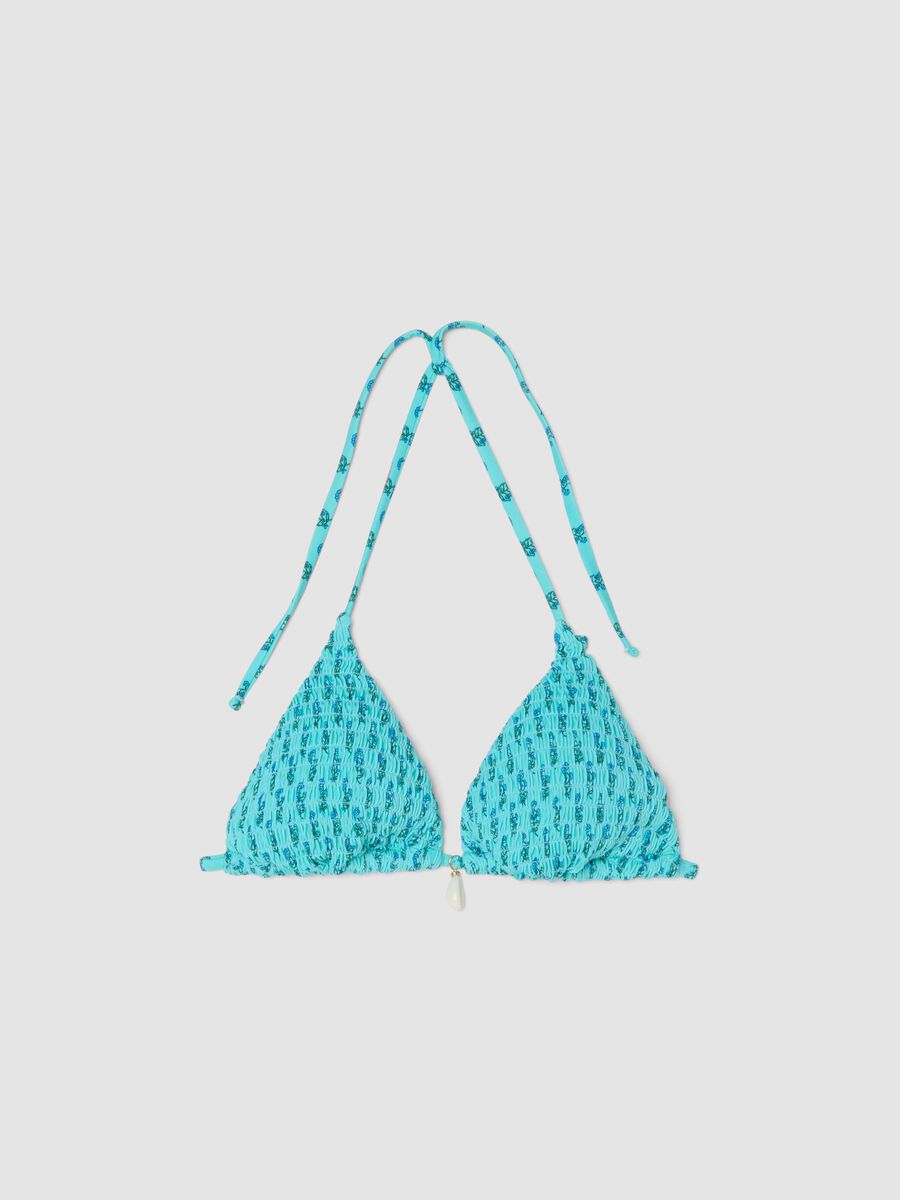 Haut de bikini triangle bleu ciel en tissu stretch_4