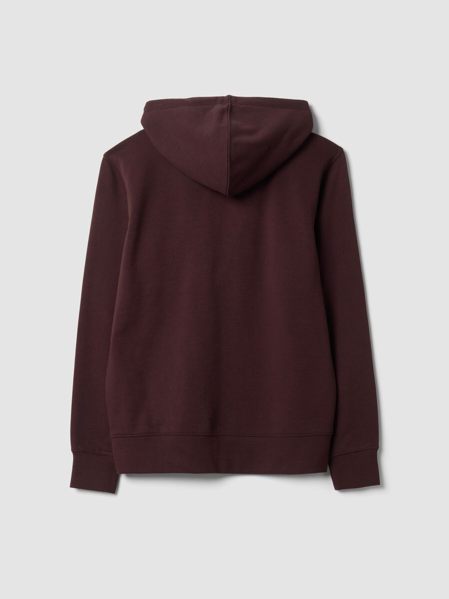 Brown cotton-blend hoodie sweatshirt with crew neck_2
