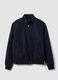 Navy blue regular-fit jacket with zip and high collar_0