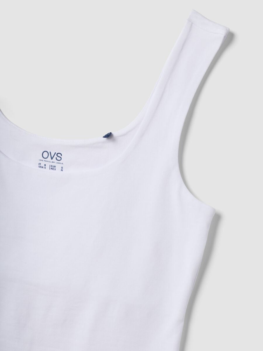 White fitted stretch-cotton tank top_6