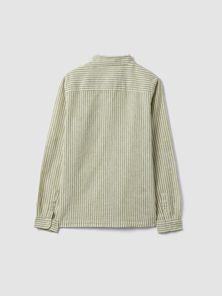 Boys' multicolour striped linen blend shirt, regular fit_4