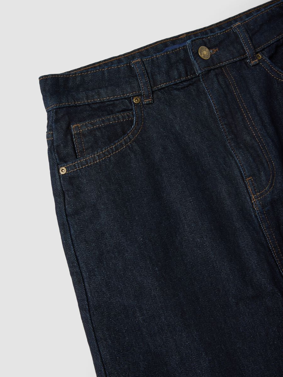 Blue midi skirt in pure cotton denim_5