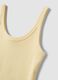 Yellow ribbed stretch cotton tank top_5