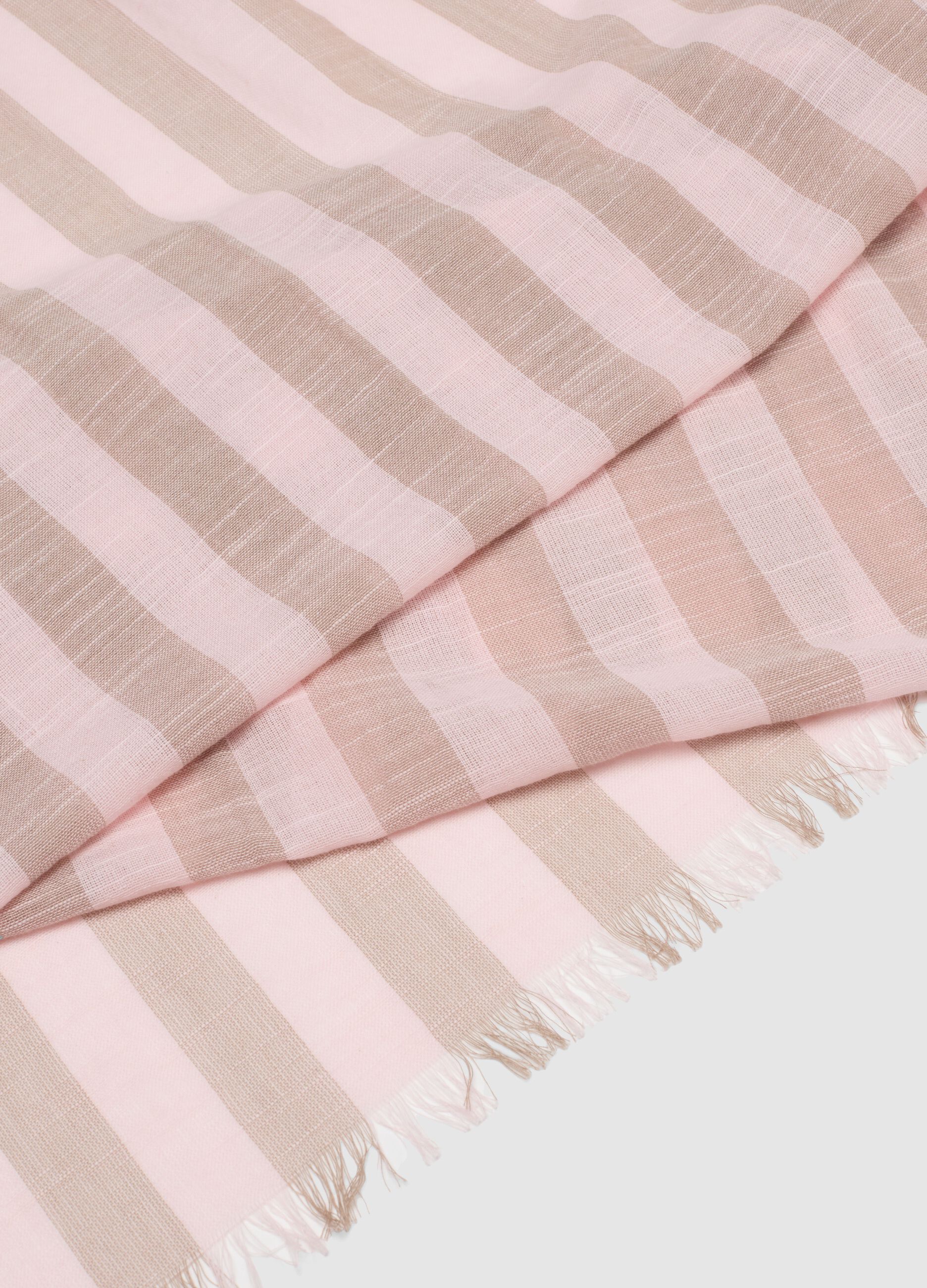 Multicolour striped pure cotton scarf