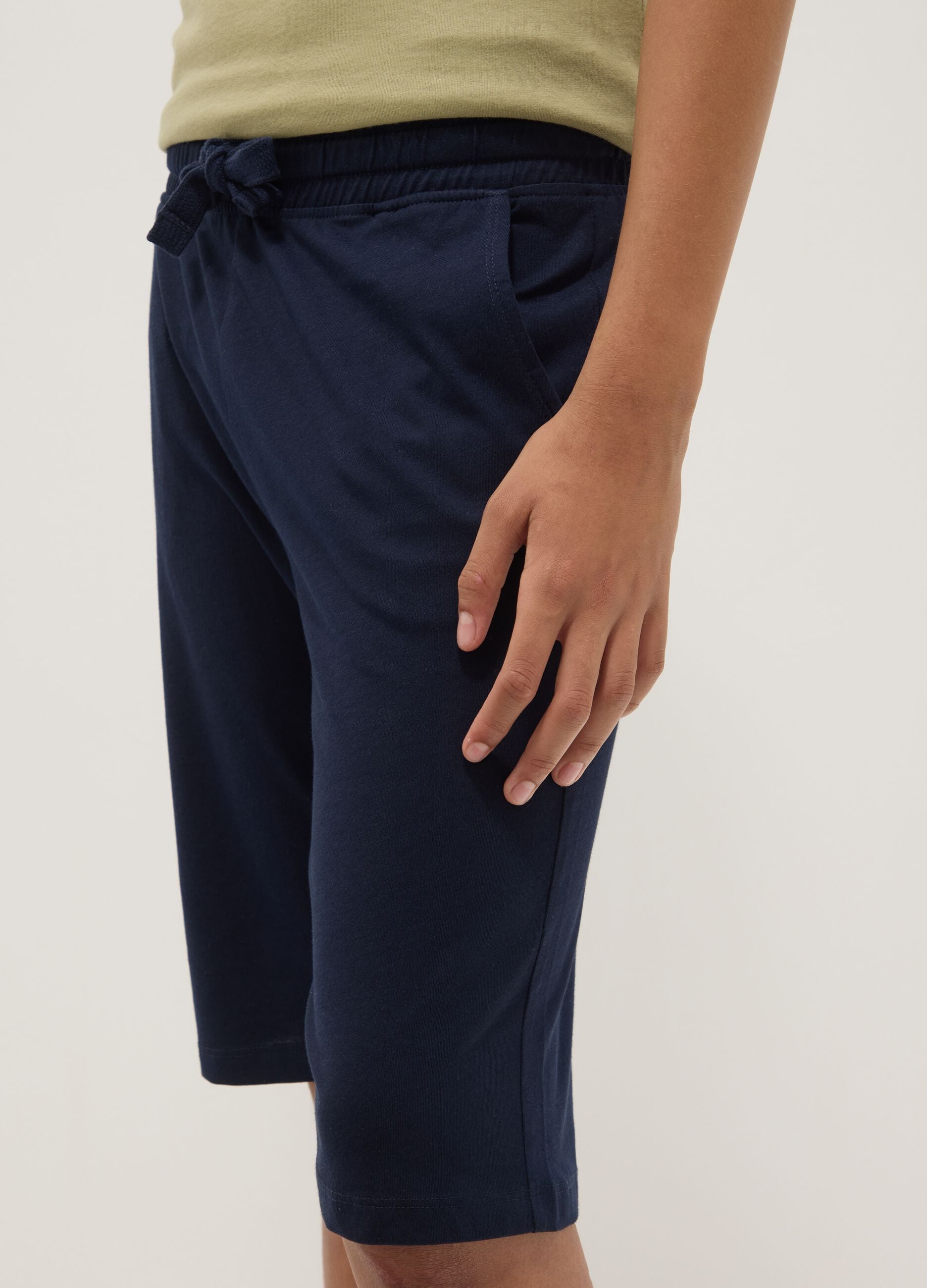 Boys&rsquo; blue pure cotton comfort-fit shorts