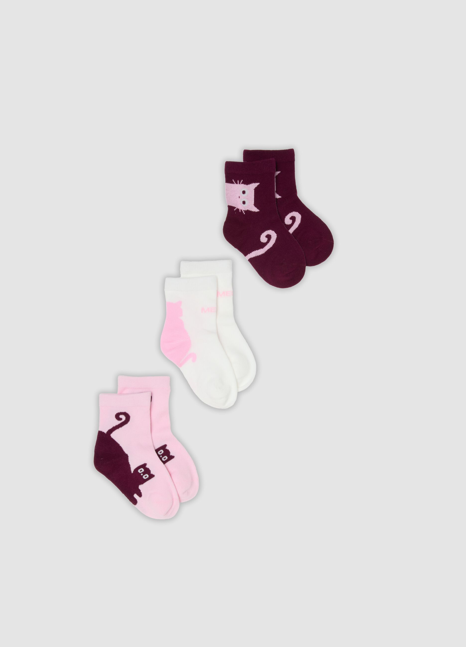 3-pack of multicolour short socks in stretch organic cotton