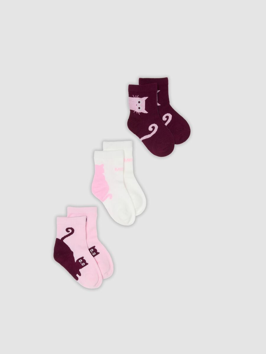 3-pack of multicolour short socks in stretch organic cotton_0