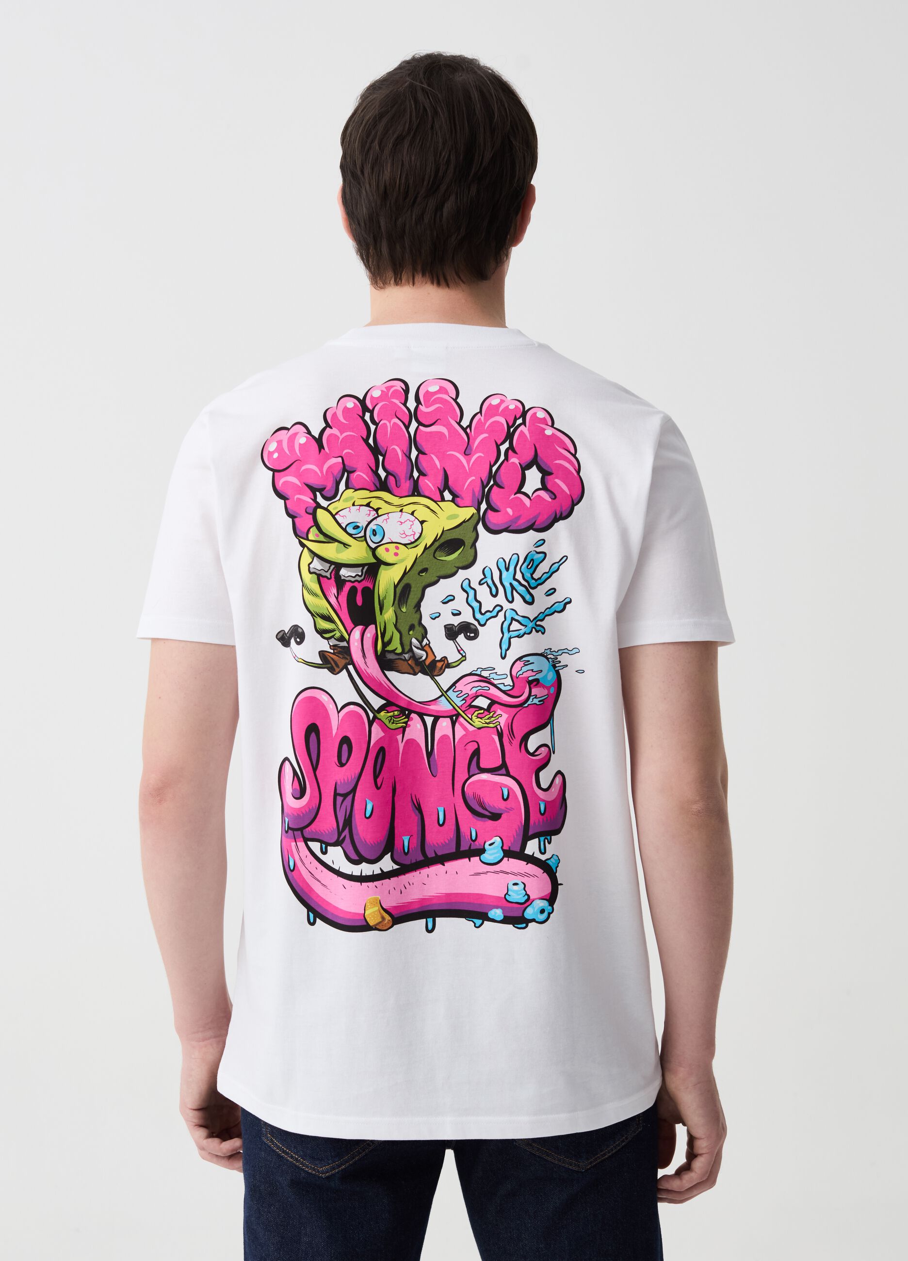 T-shirt in cotone con stampa Spongebob