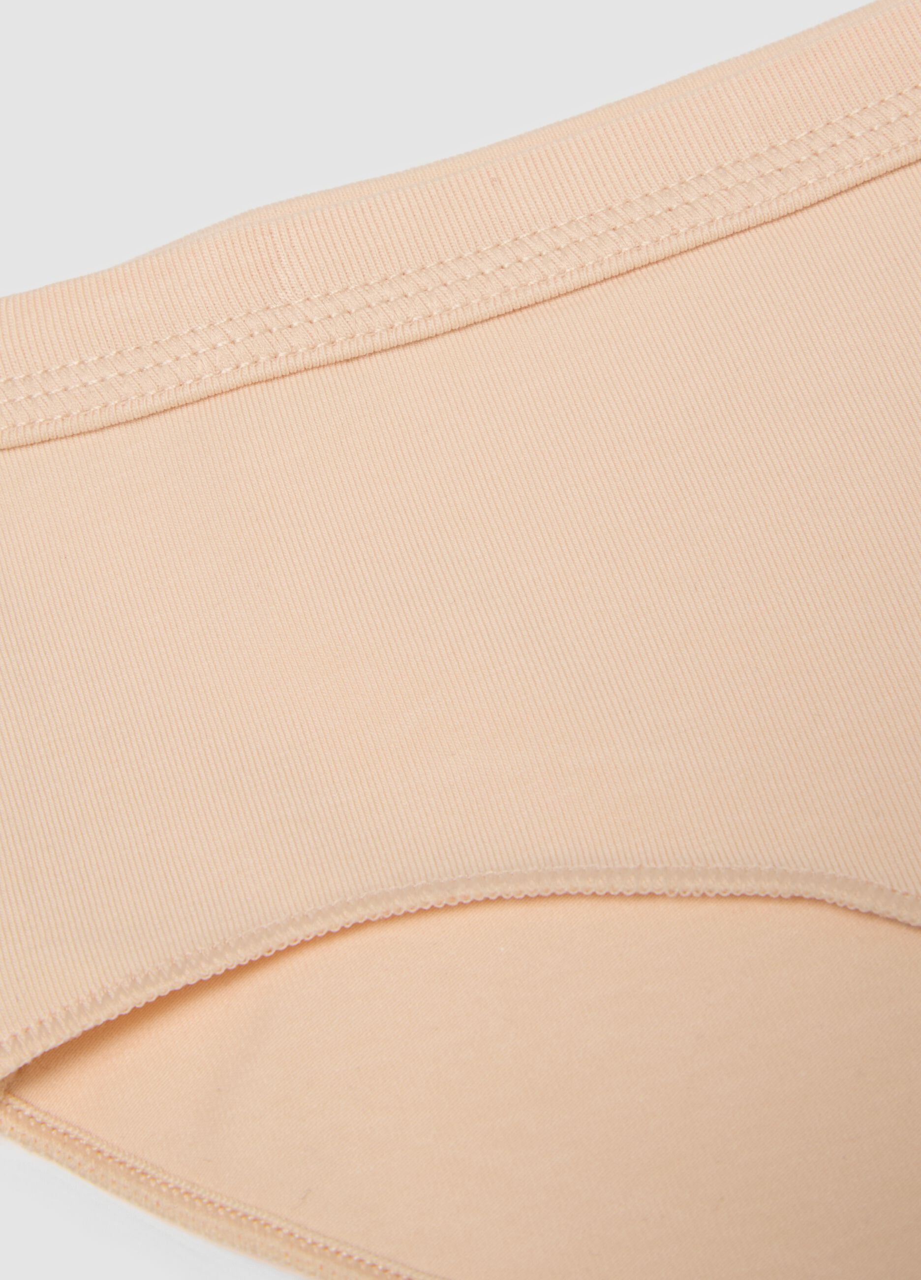 Beigefarbener Slip aus elastischer Bio-Baumwolle f&uuml;r M&auml;dchen