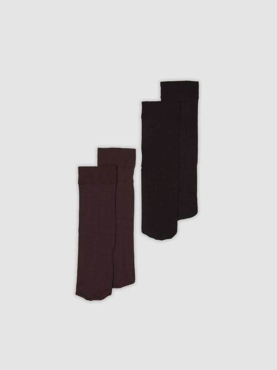 2-pack of grey and black stretch-fabric knee-high socks_0