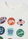 T-shirt bianca in puro cotone organico con stampa college_2