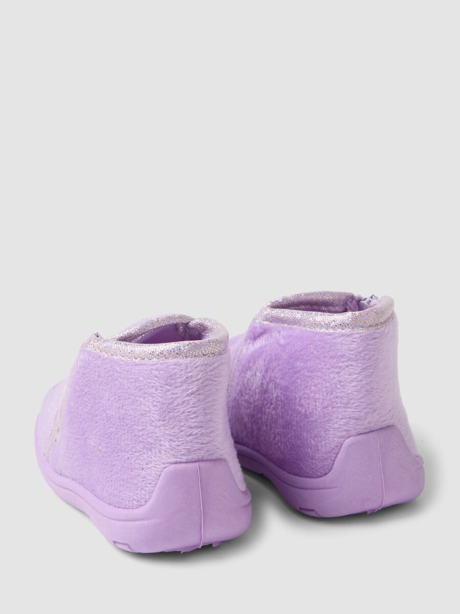 Purple Stitch print baby girl slippers_2
