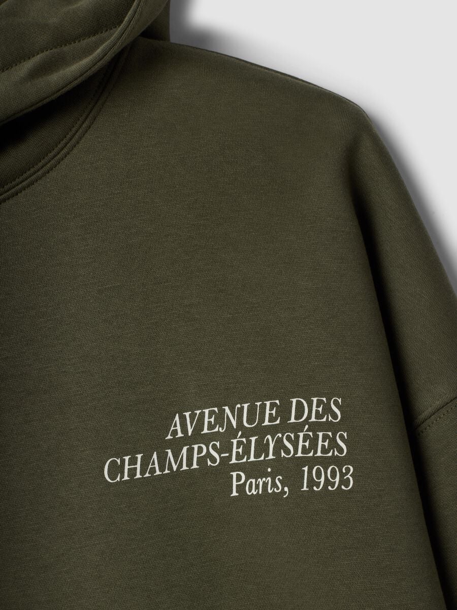 Gr&uuml;ner Hoodie aus Baumwollmischung mit Rundhalsausschnitt_1