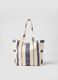 Pure cotton bag with white and blue stripes and button fastening_1