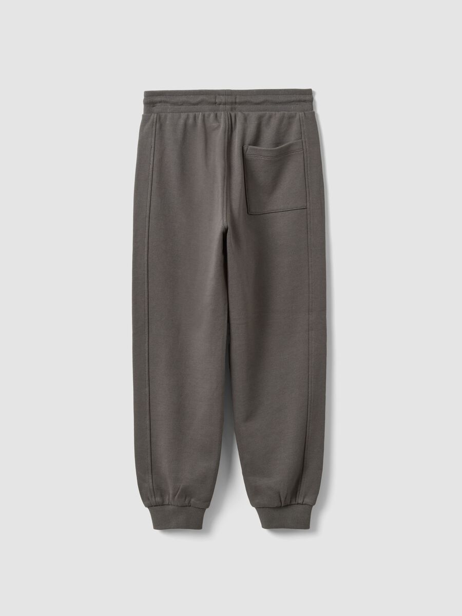 Grey pure organic cotton comfort-fit joggers for boys_1