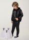 Pantaloni neri in cotone elasticizzato con fondo elasticizzato per bambino_4