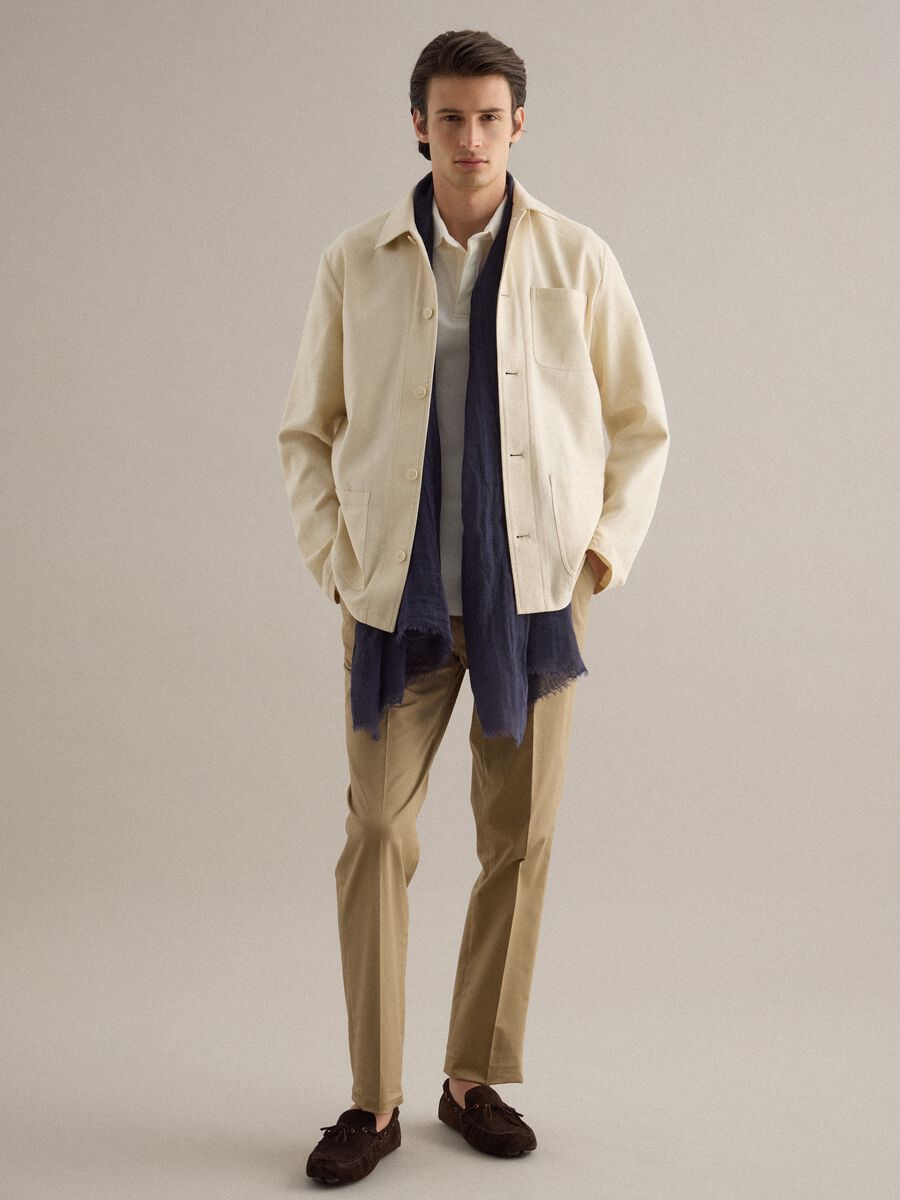 Wei&szlig;e Jacke aus Leinen-Baumwoll-Mischung, regul&auml;re Passform_1