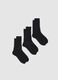 Pack of three black sports socks in stretch cotton_0