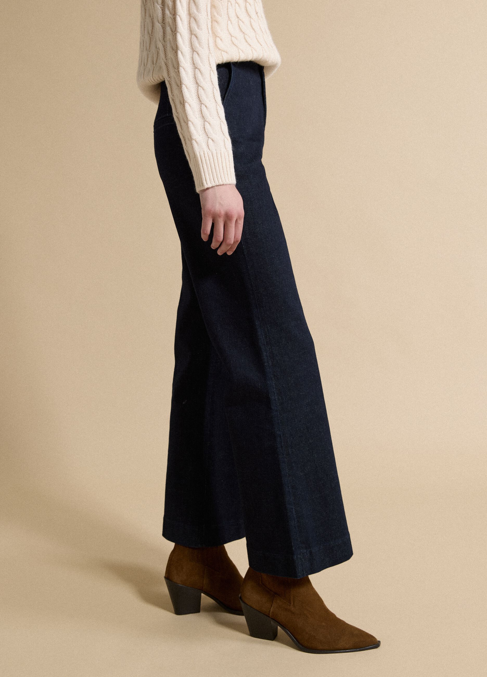 Blue stretch-cotton straight-fit jeans