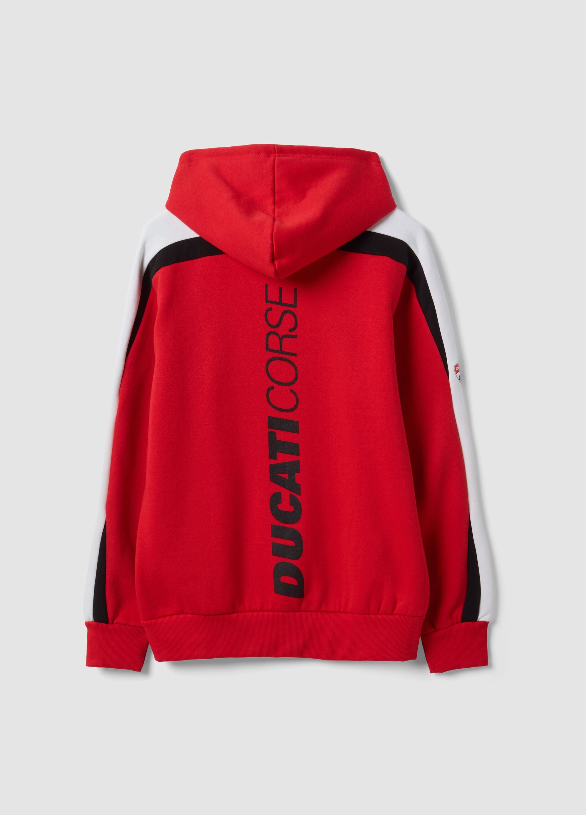 Red Ducati printed cotton-blend hoodie