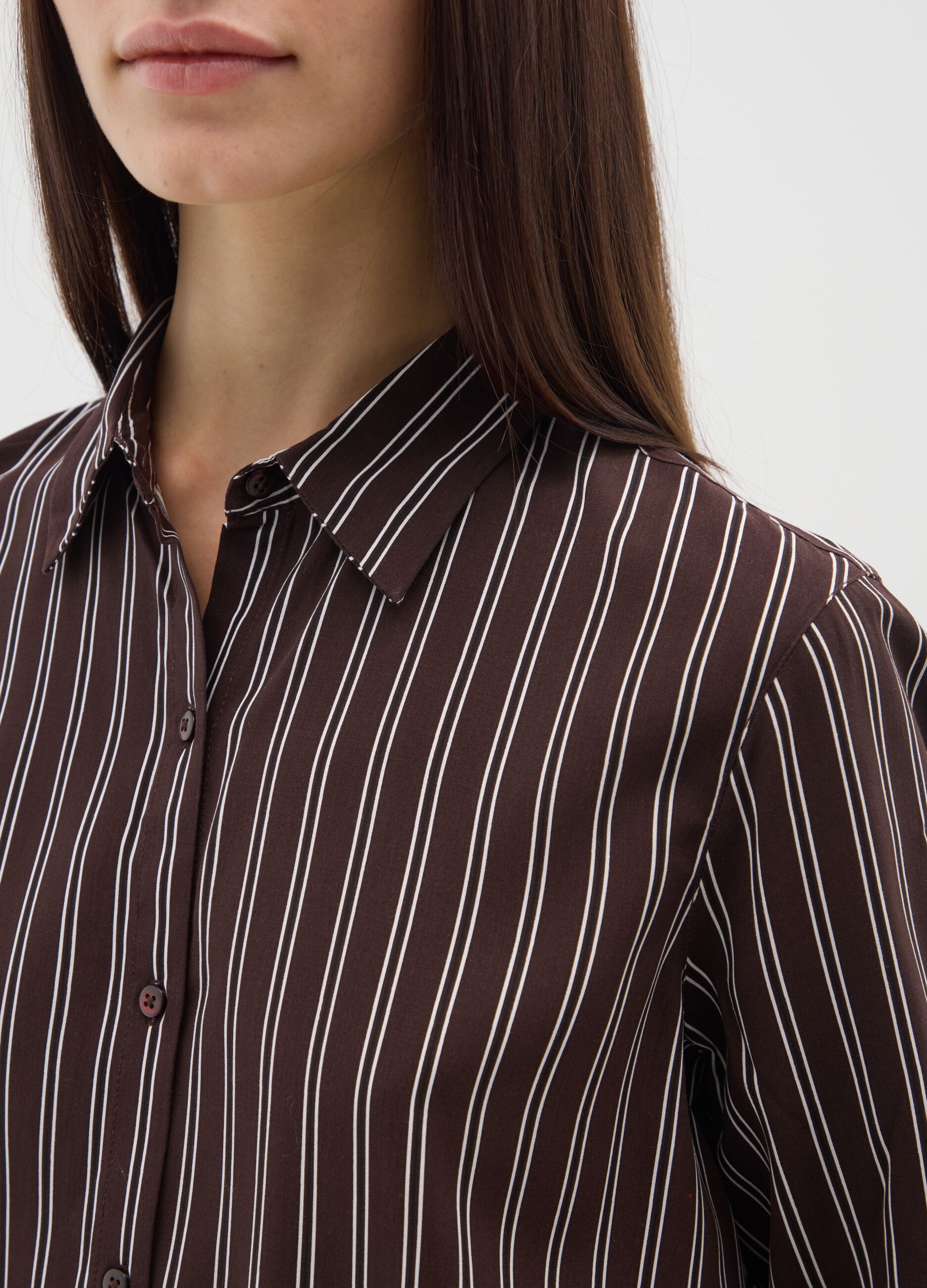 Mehrfarbig gestreifte Bluse im Regular Fit