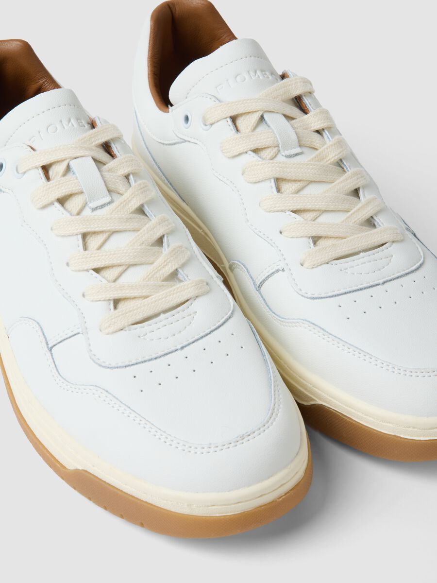 White genuine leather trainers with contrast sole_1