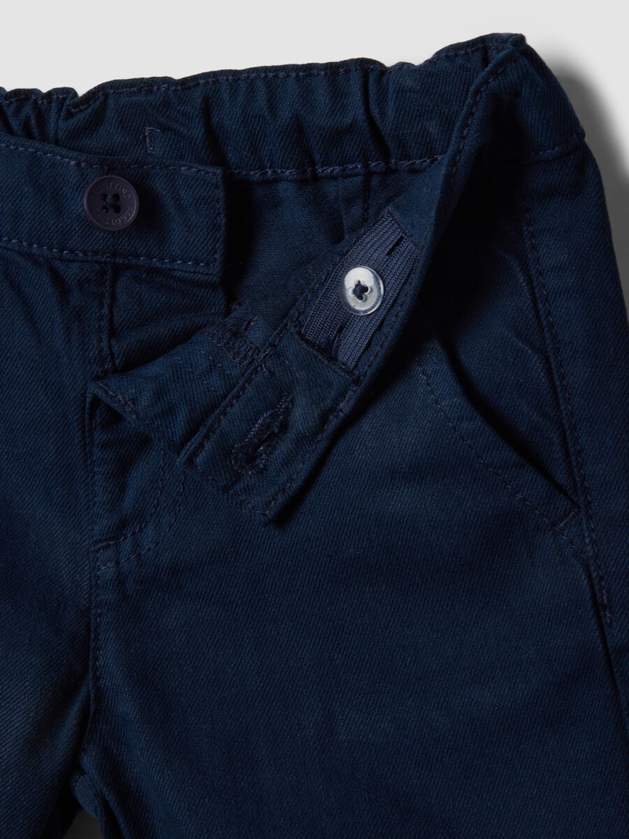 Regular fit blue pure cotton shorts for boys_2