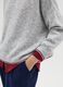 Grey jumper with round neckline and contrast trim_3